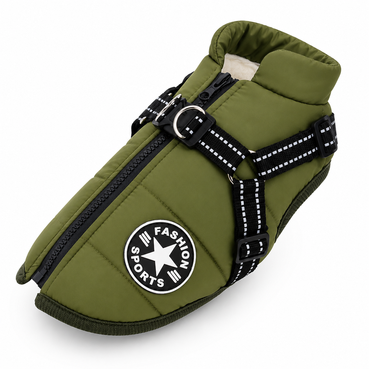 Dog Winter Jacket with Built-In Harness – Waterproof Coat for Medium & Large Dogs