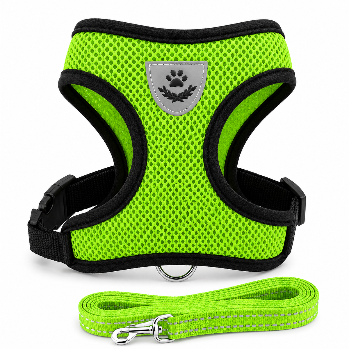 Breathable Mesh Harness with Leash – Adjustable & Reflective for Dogs and Cats
