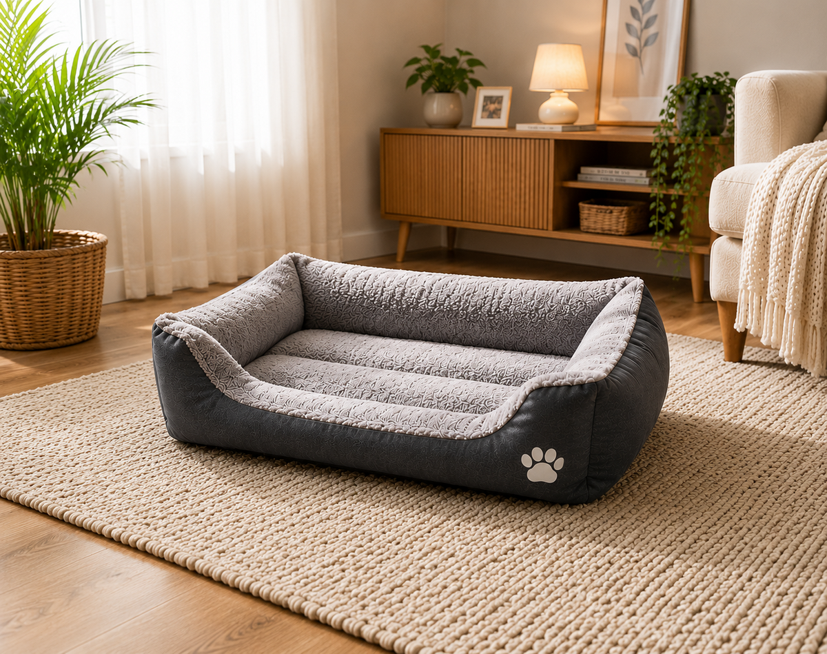 Plush Pet Sleeping Bed – Non-Slip & Bite-Resistant