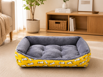 CozyPaw – Winter Dog Bed in yellow
