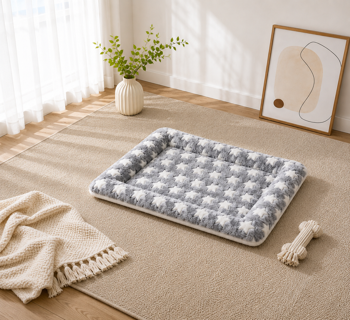 Soft Flannel Pet Mat – Washable & All-Season