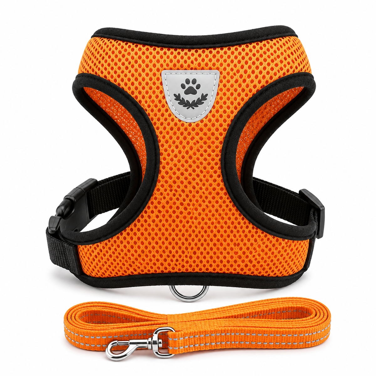 Breathable Mesh Harness with Leash – Adjustable & Reflective for Dogs and Cats