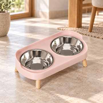 Double Pet Feeding Bowls
