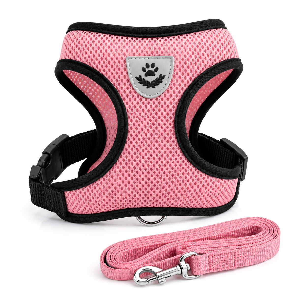 Breathable Mesh Harness with Leash – Adjustable & Reflective for Dogs and Cats