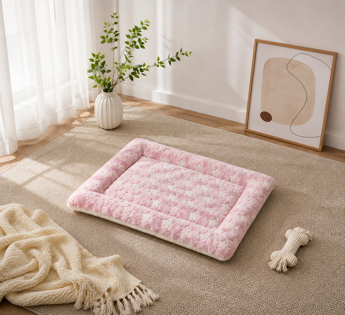 Soft Flannel Pet Mat – Washable & All-Season