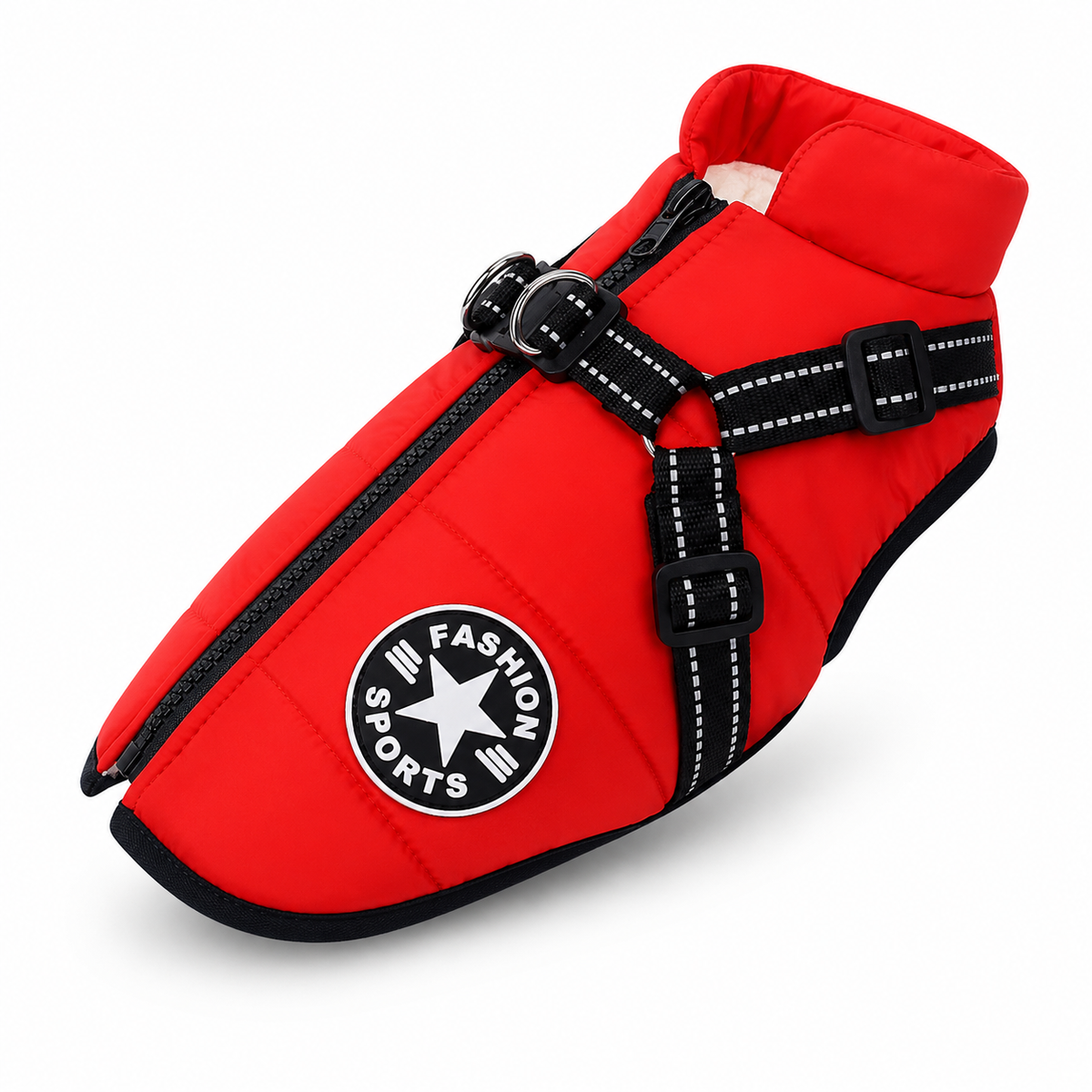 Dog Winter Jacket with Built-In Harness – Waterproof Coat for Medium & Large Dogs