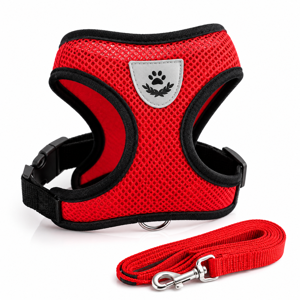 Breathable Mesh Harness with Leash – Adjustable & Reflective for Dogs and Cats