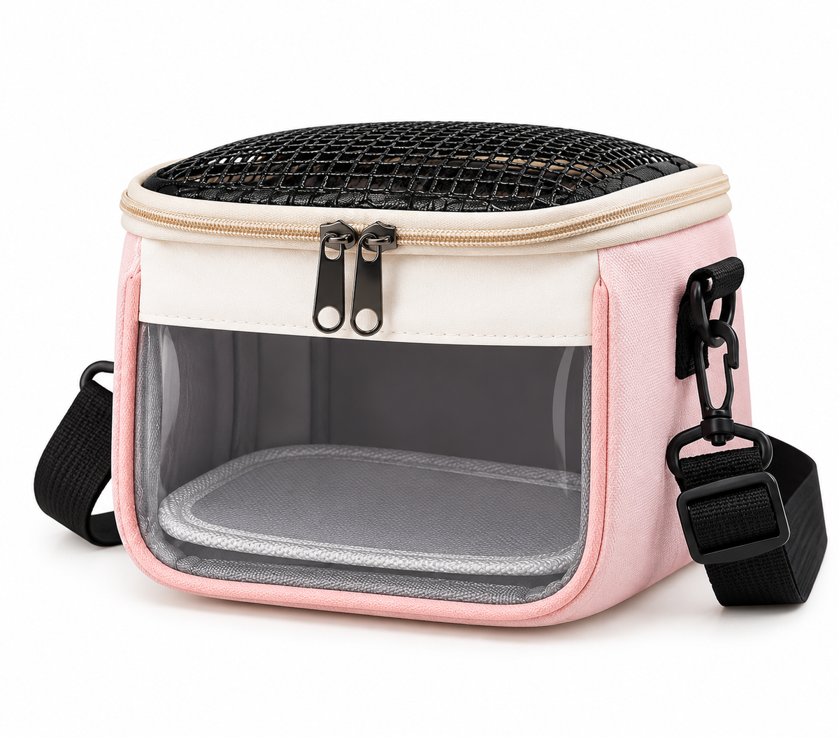 Small Pet Travel Carrier Bag – Breathable Mesh, Clear Window & Shoulder Strap