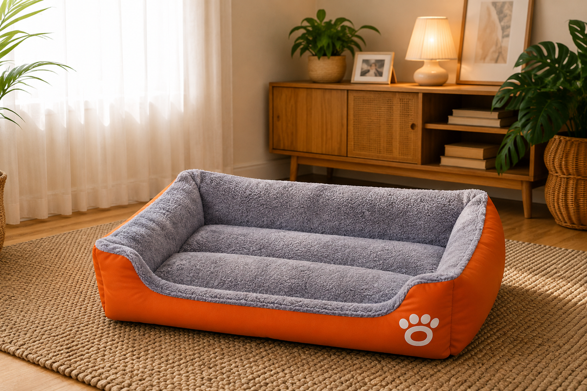 Plush Pet Sleeping Bed – Non-Slip & Bite-Resistant