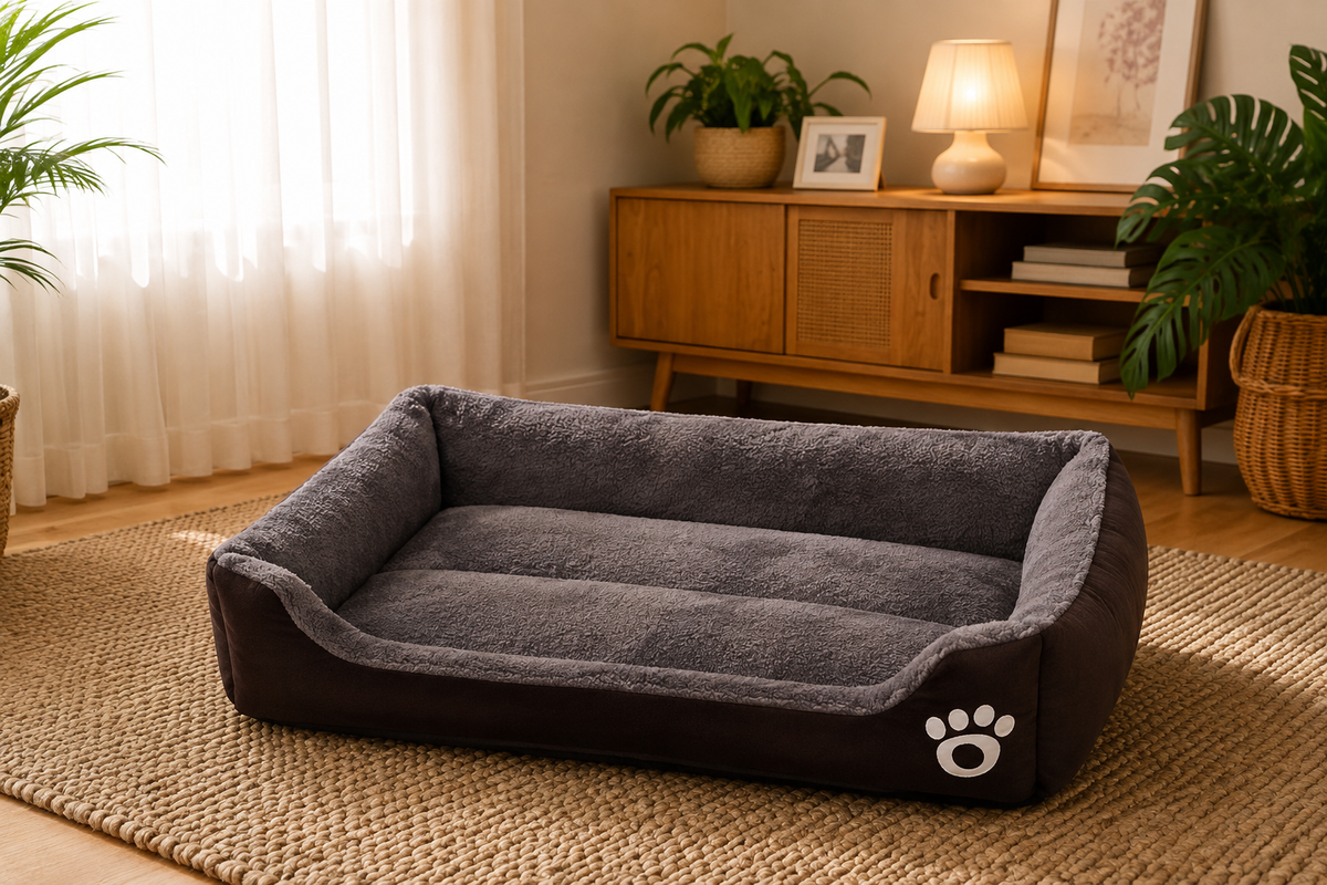 Plush Pet Sleeping Bed – Non-Slip & Bite-Resistant