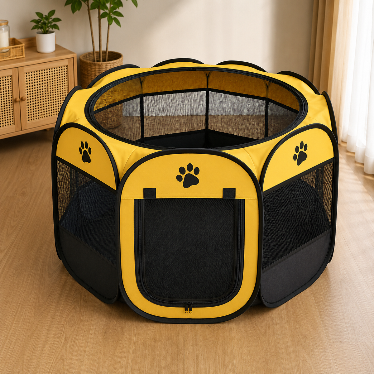 Foldable Octagonal Pet Tent – Indoor & Outdoor Portable Playpen