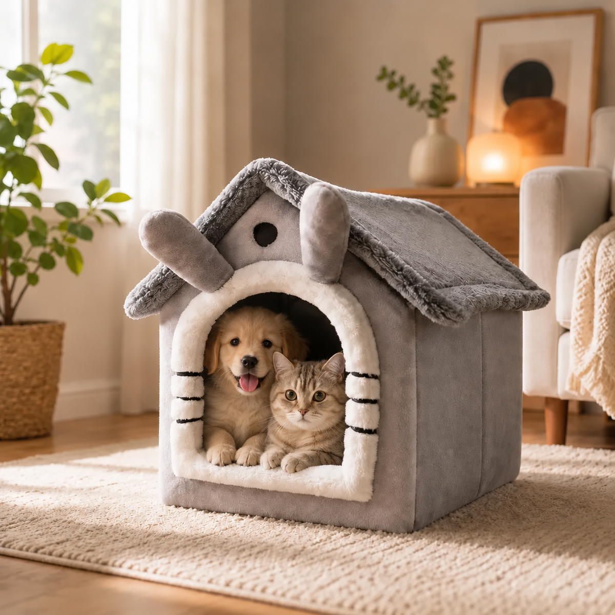 Pet House Style Bed – For Cats & Dogs